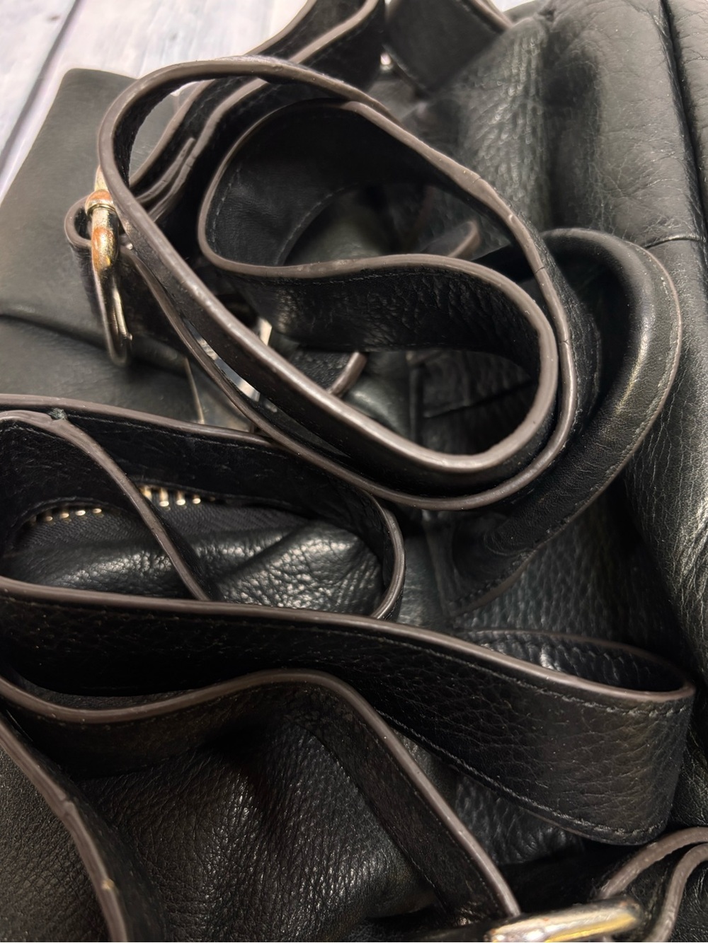 Aimee Kestenberg Tamitha Black Pebbled Leather Boho Classic Backpack Purse - Picture 12 of 15